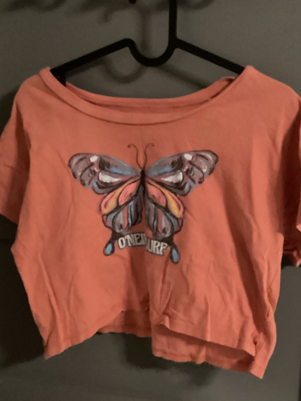 Kids Coral Butterfly Short Sleeve Tee